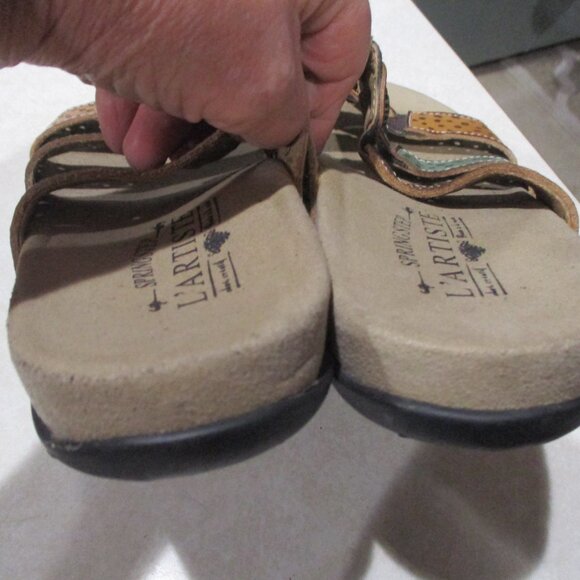 Spring Step L'Artiste glennie Slide On artsy  Leather Sandal 39 - Picture 5 of 7